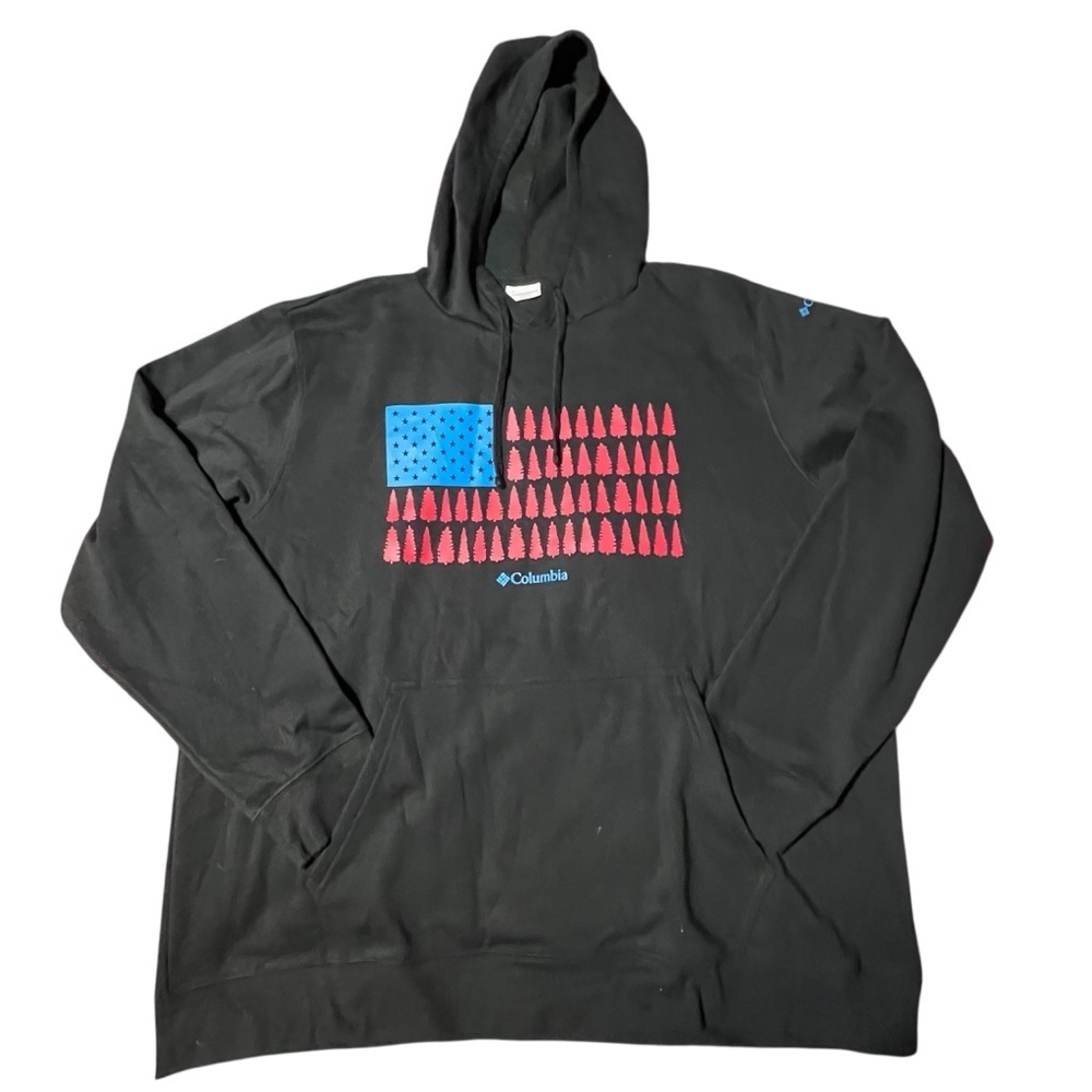 Men's Columbia Hooded Sweatshirt, Black, Size XXL